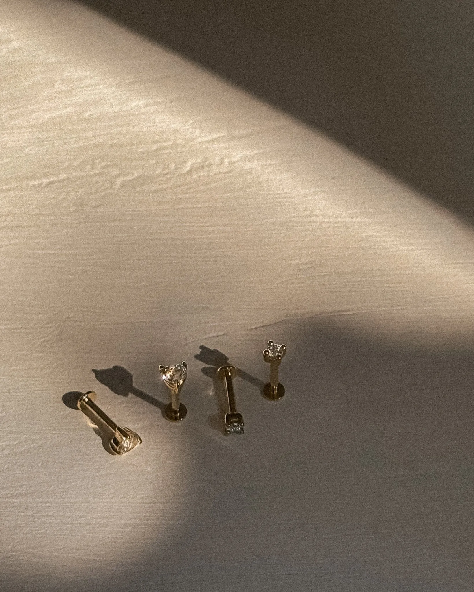 Amora Heart Cartilage Flatback Stud in 14k Gold sold by Midori Jewelry Co. product image thumbnail 4