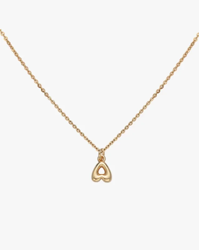 Puffed Initial Necklace sold by Midori Jewelry Co.