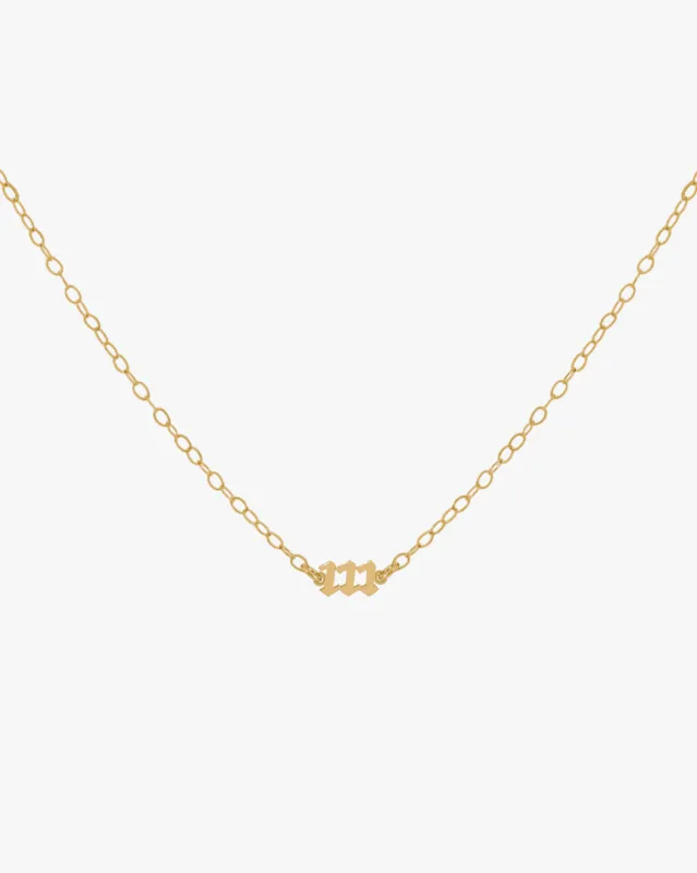 111 Angel Number Choker Necklace made by Midori Jewelry Co.