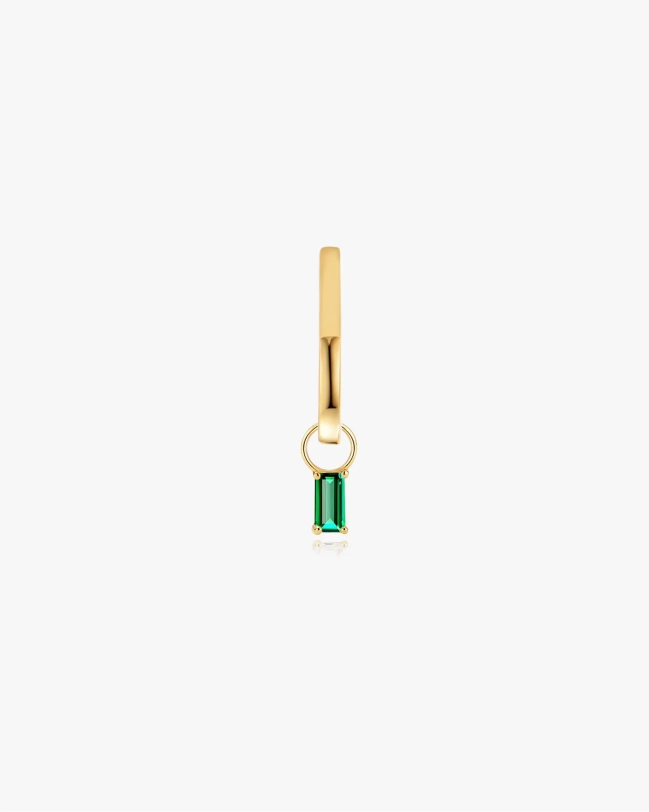 Emerald Hoop Earring in 14k Gold sold by Midori Jewelry Co.