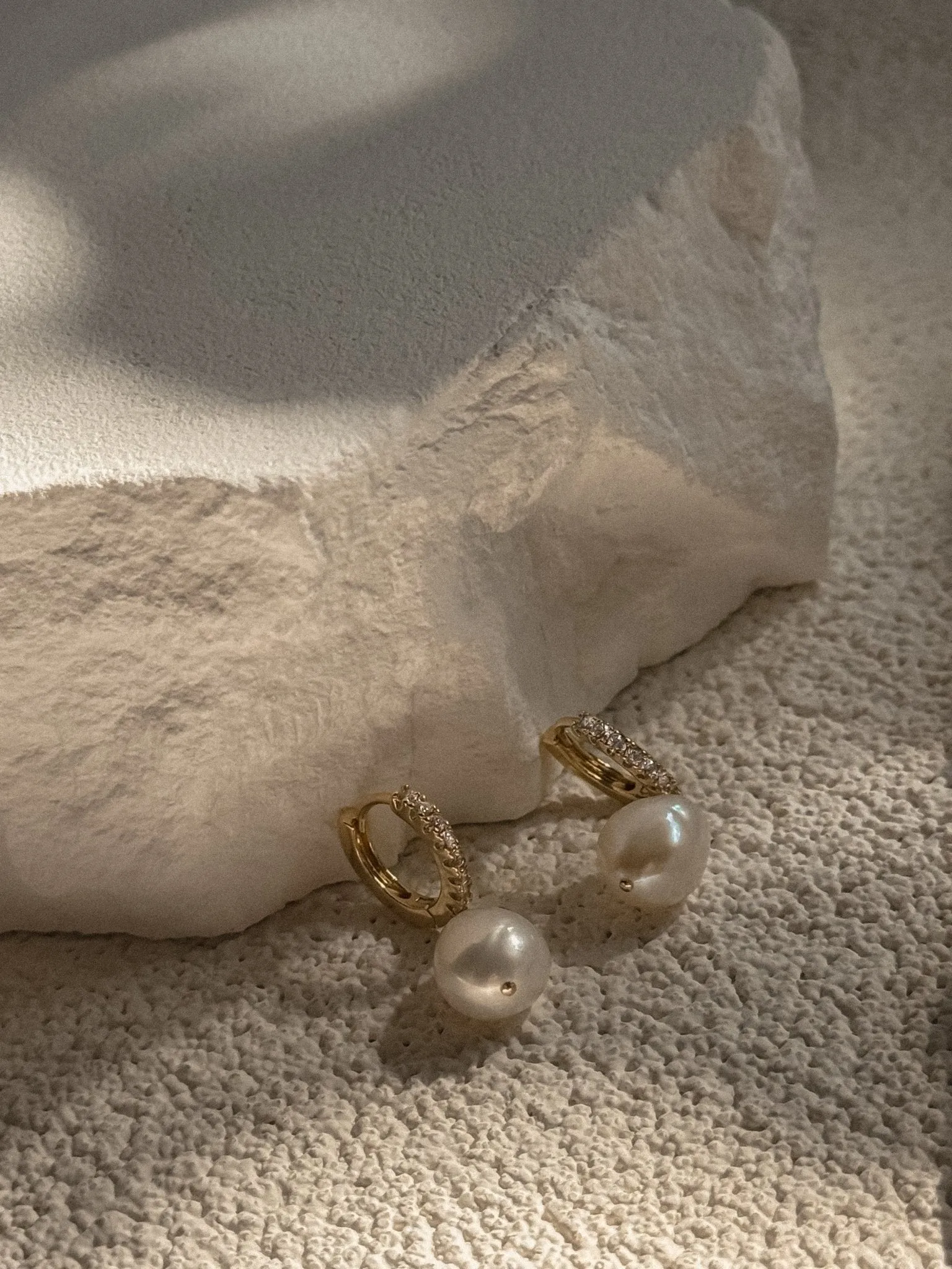 Charlotte Pearl Hoops sold by Midori Jewelry Co. product image thumbnail 2