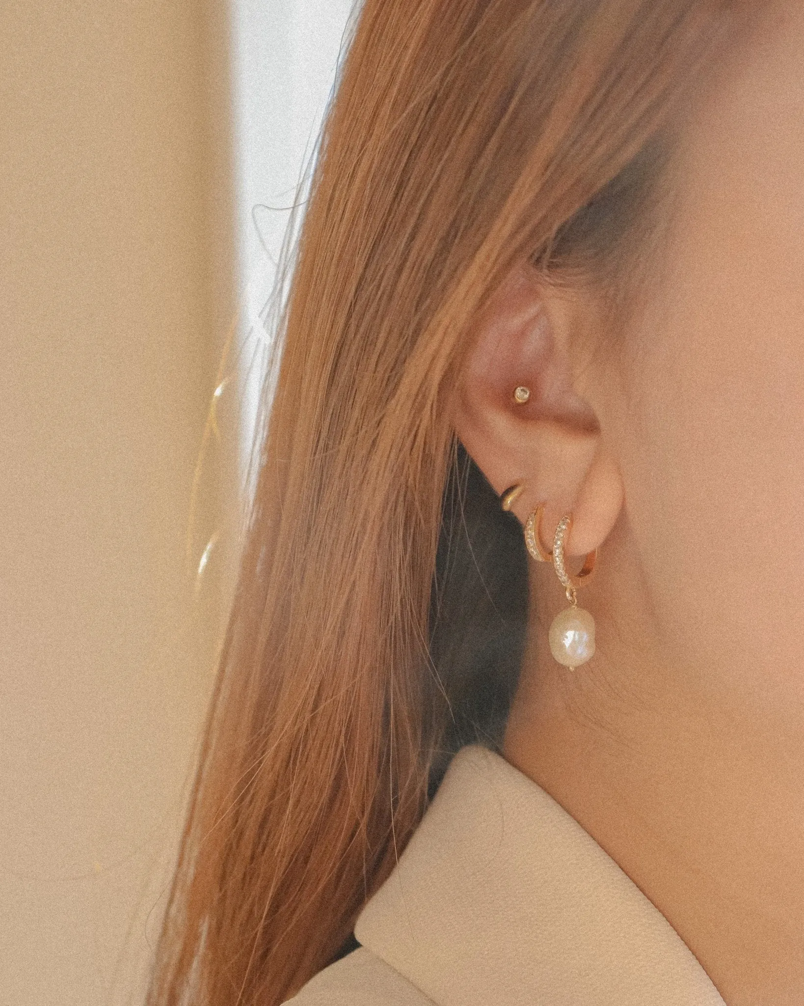 Charlotte Pearl Hoops sold by Midori Jewelry Co. product image thumbnail 5