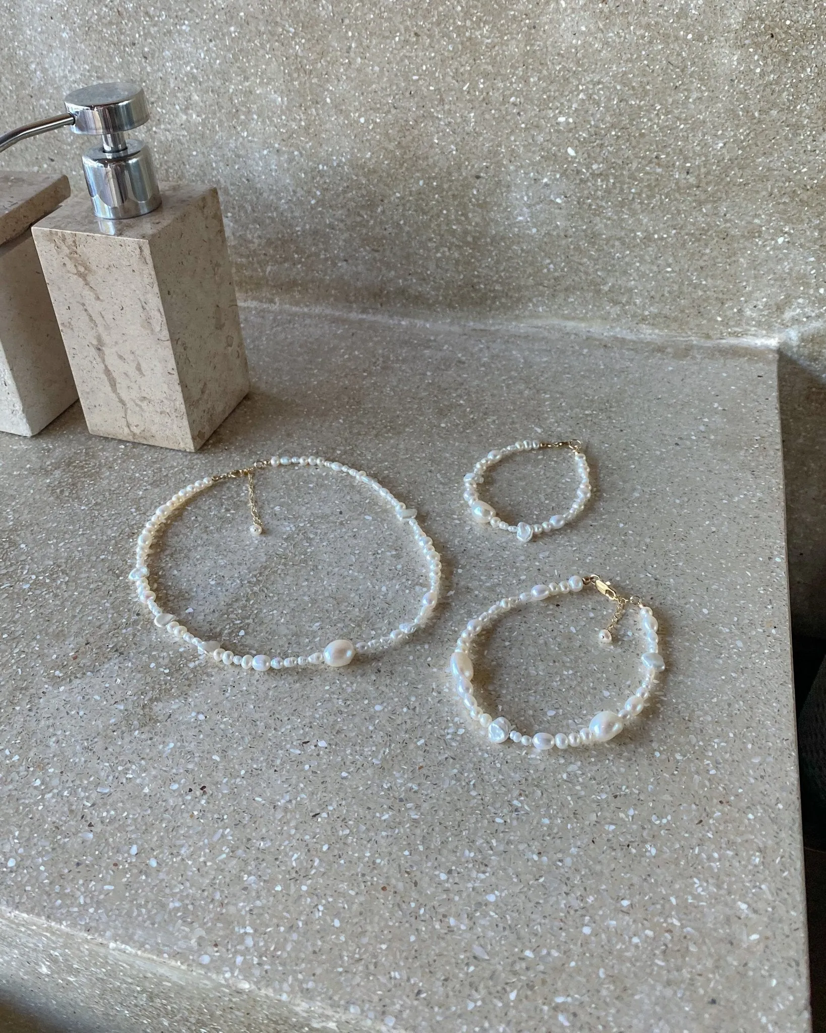 Sloane Organic Pearl Anklet sold by Midori Jewelry Co. product image thumbnail 4