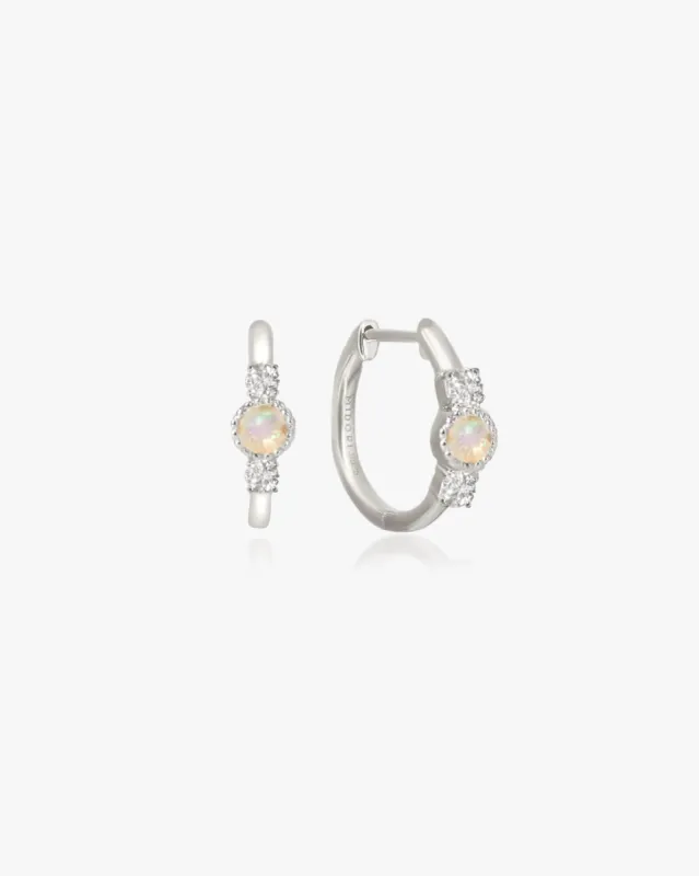 Nebula Opal Hoop sold by Midori Jewelry Co.