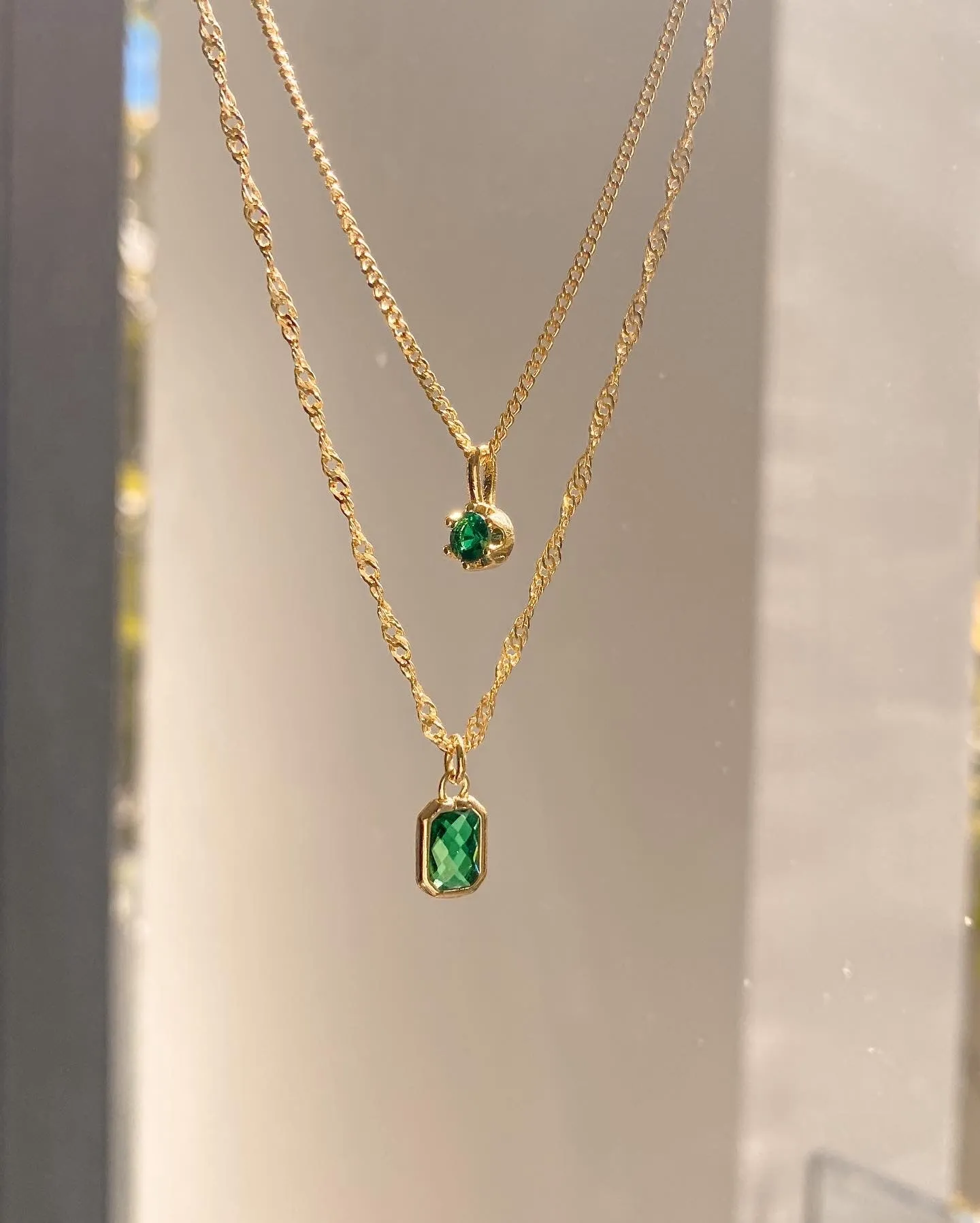 Emerald Solitaire Pendant sold by Midori Jewelry Co. product image thumbnail 2