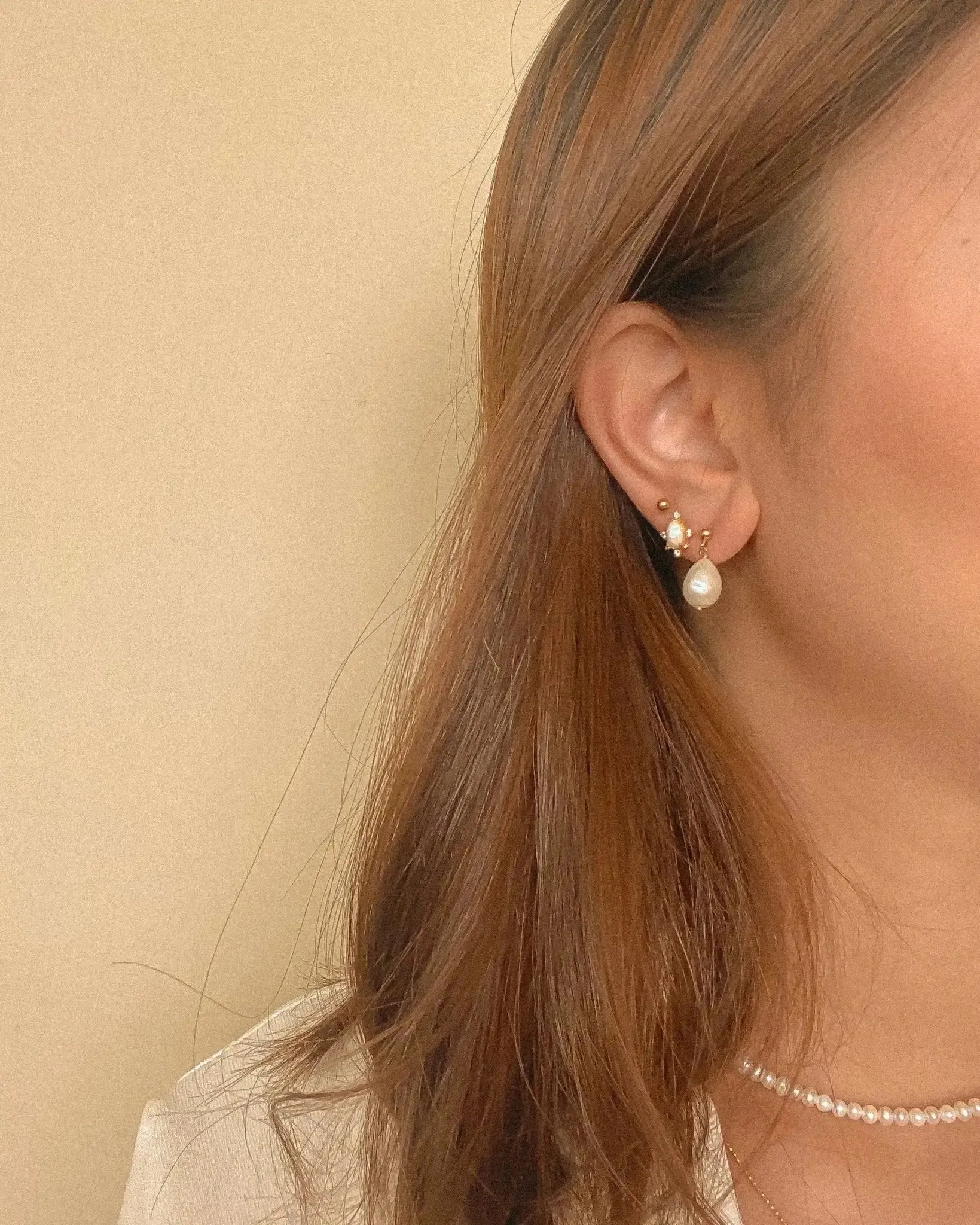 Aurélie Pearl Drop Earrings sold by Midori Jewelry Co. product image thumbnail 2
