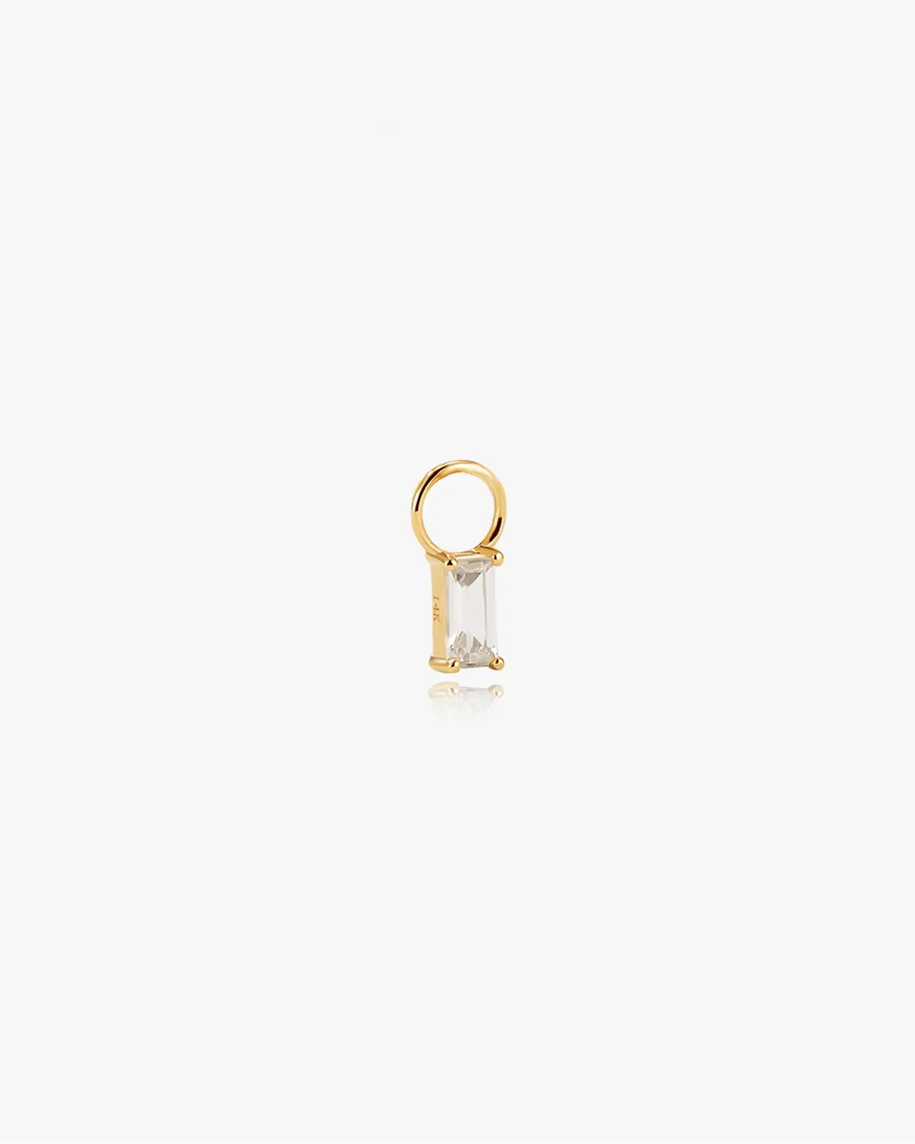 Rectangle Hoop Charm White Topaz in 14k Gold sold by Midori Jewelry Co. product image thumbnail 2