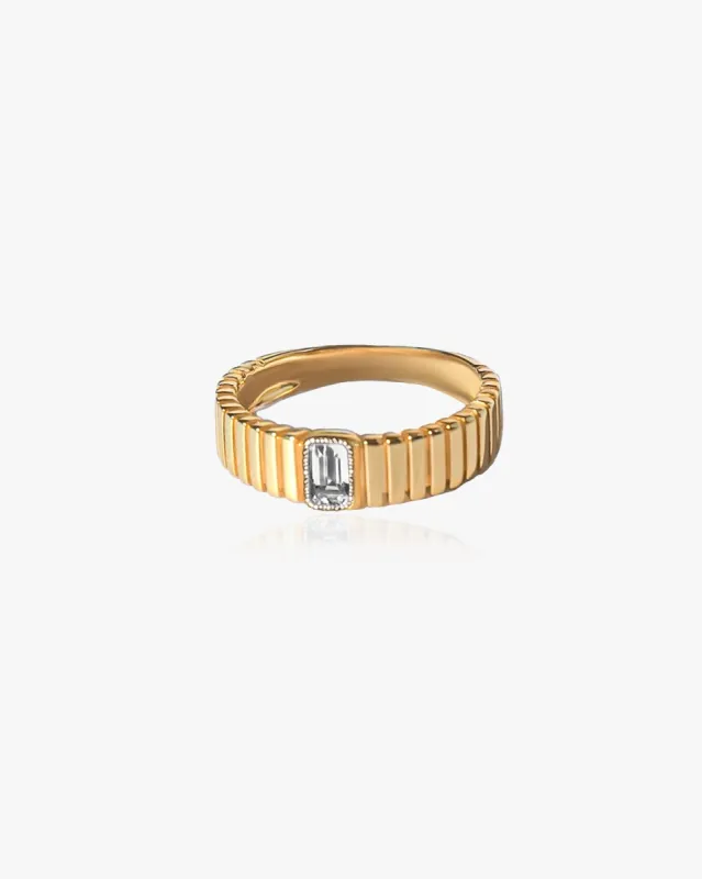 Venus Ribbed Ring in Vermeil sold by Midori Jewelry Co.