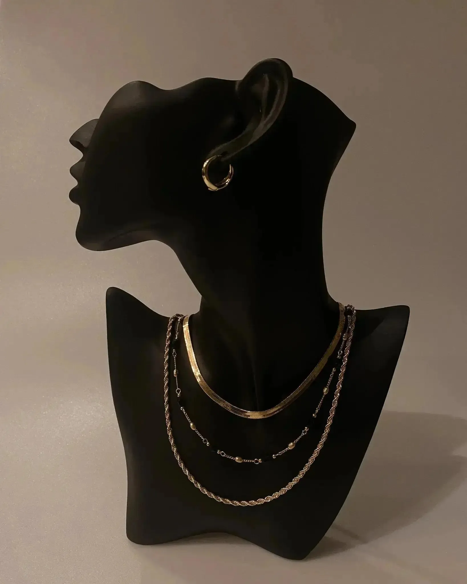 Hera Bold Herringbone Chain Necklace sold by Midori Jewelry Co. product image thumbnail 4