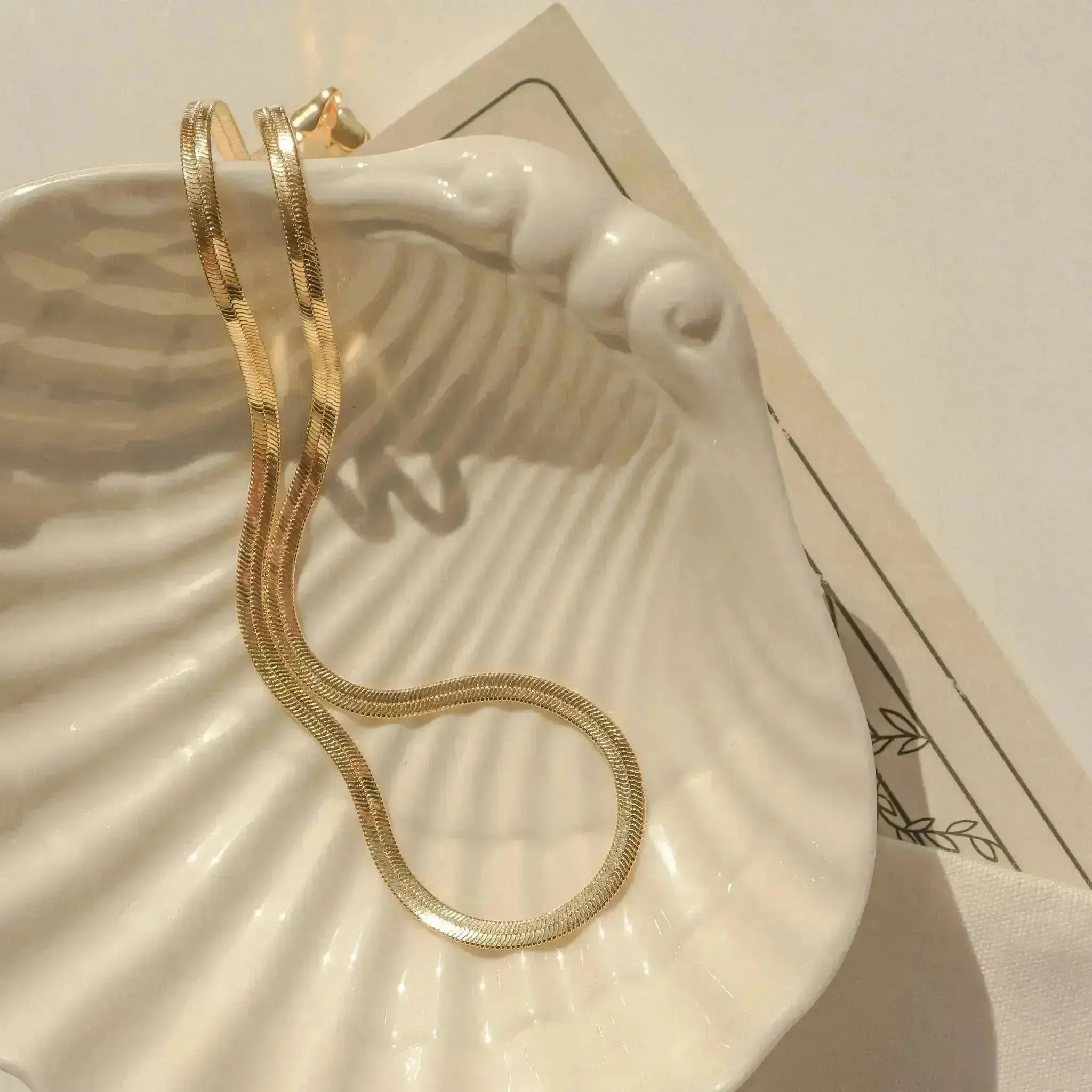 Hera Bold Herringbone Chain Necklace sold by Midori Jewelry Co.