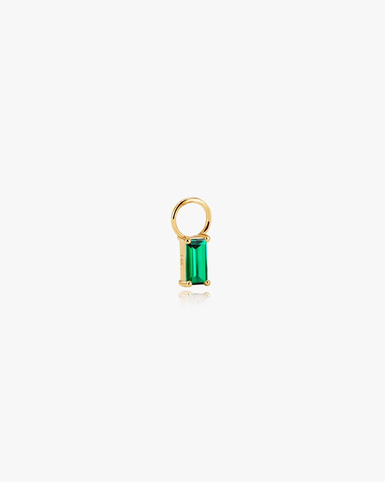 Rectangle Hoop Charm Emerald in 14k Gold sold by Midori Jewelry Co. product image thumbnail 2