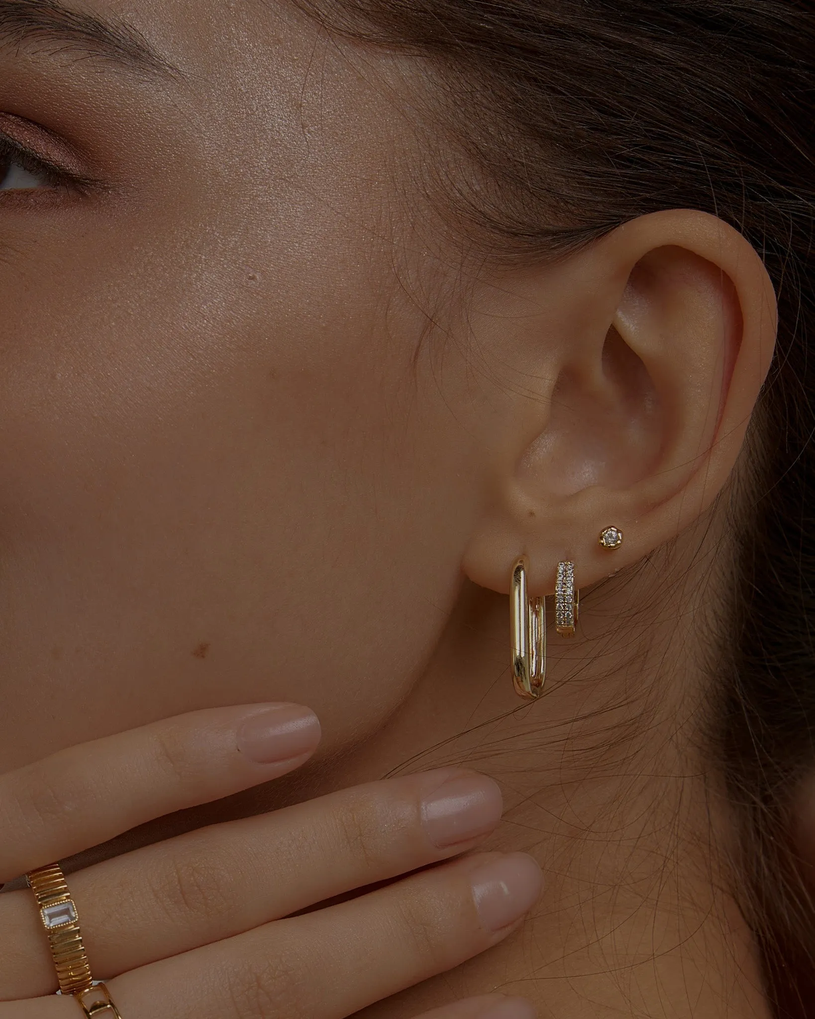 Esmée Oblong Hoops sold by Midori Jewelry Co. product image thumbnail 5