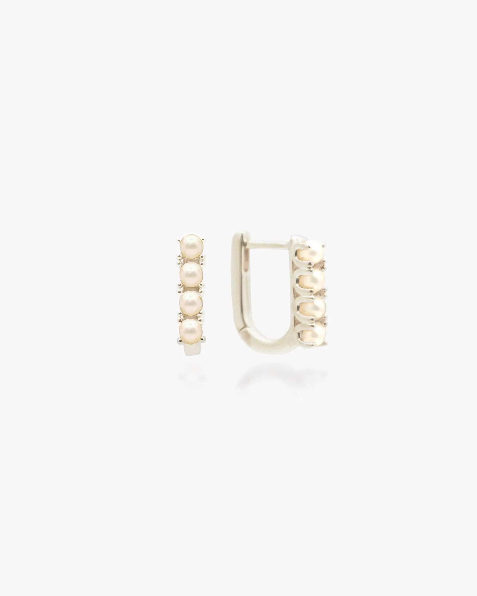 Oval Pearl Pavé Hoop sold by Midori Jewelry Co.