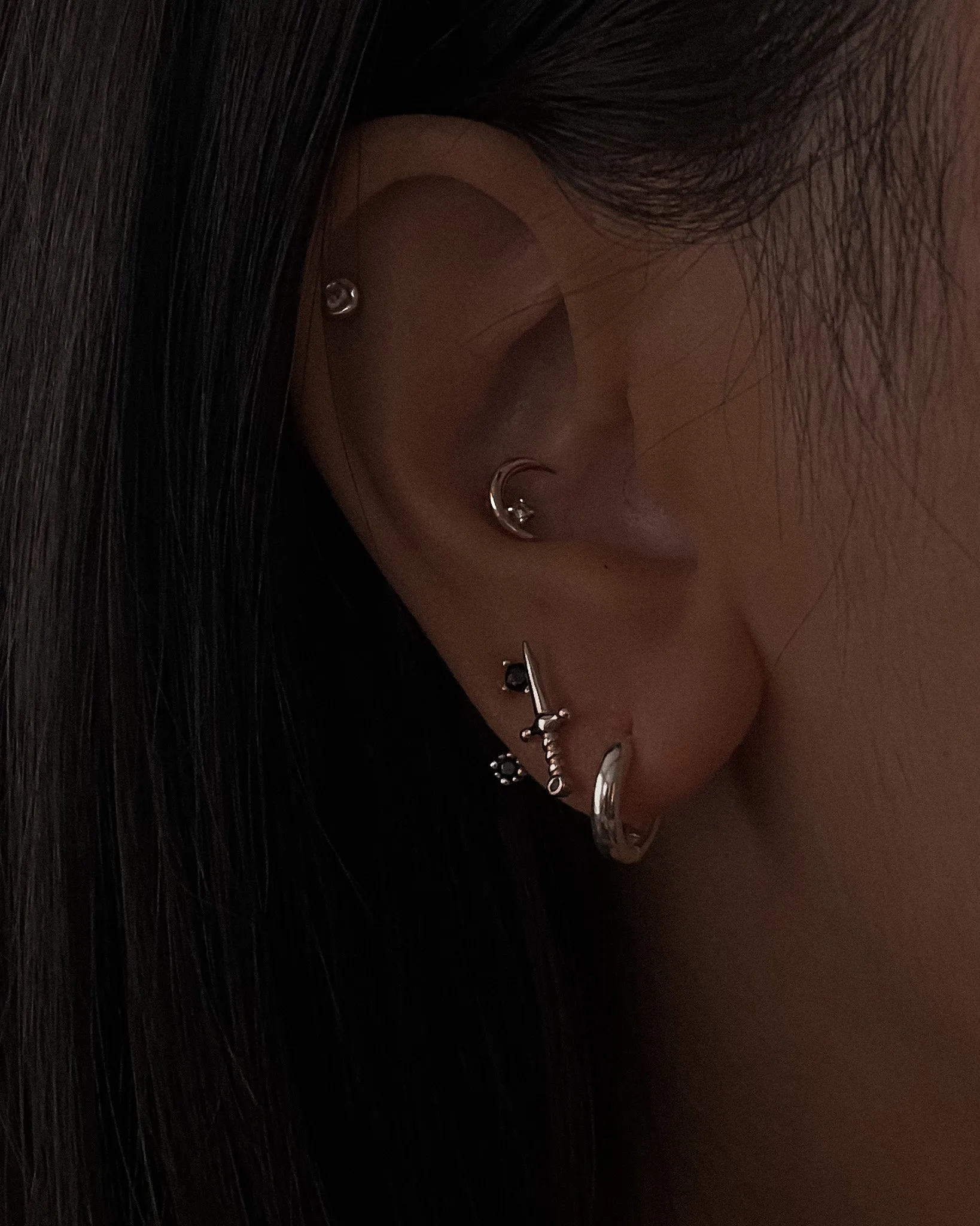 Mini Huggie Hoops sold by Midori Jewelry Co. product image thumbnail 2