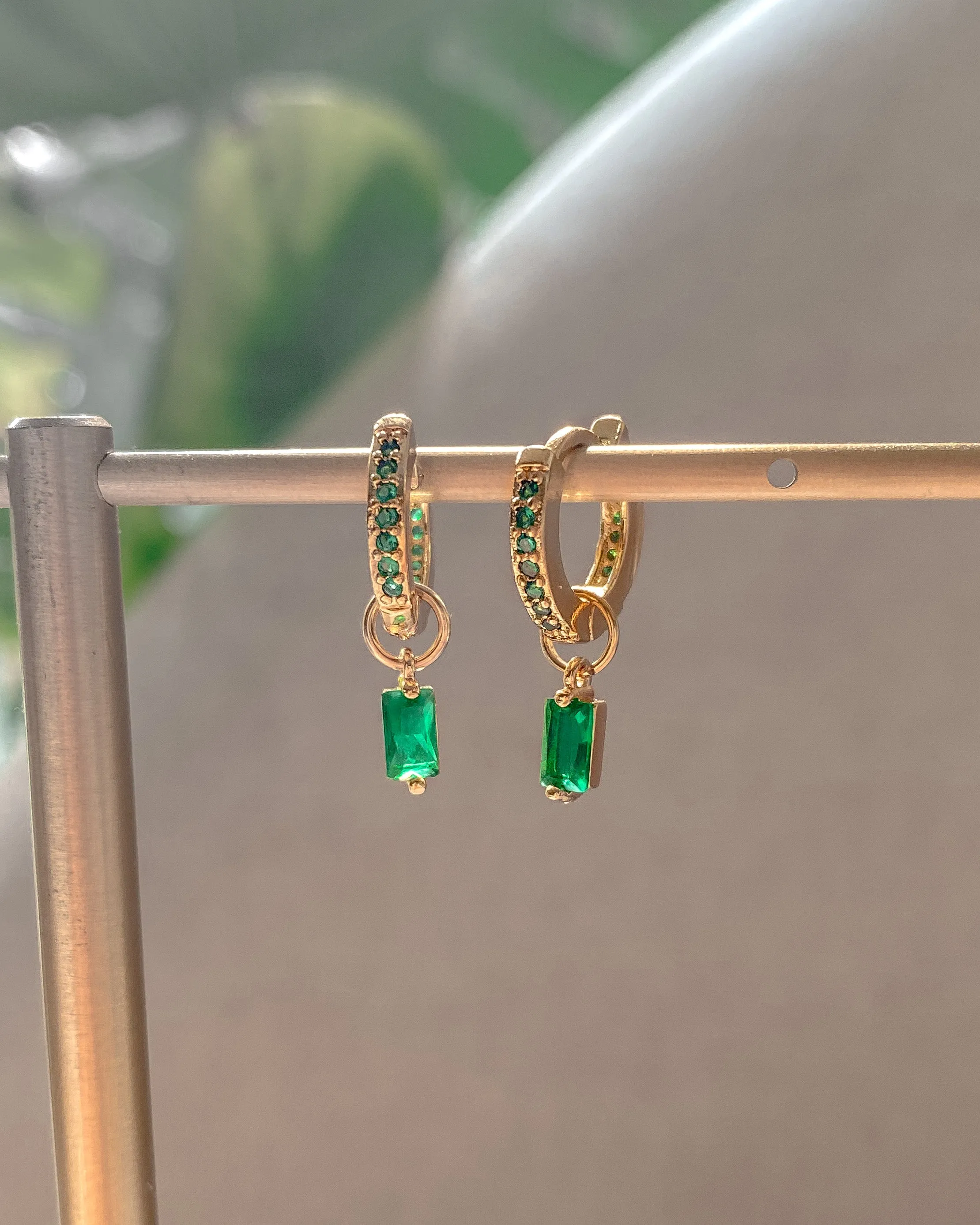 Emerald Pavé Hoop sold by Midori Jewelry Co. product image thumbnail 5