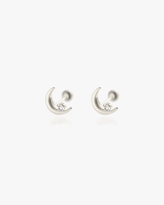 Crescent Moon Stud sold by Midori Jewelry Co.