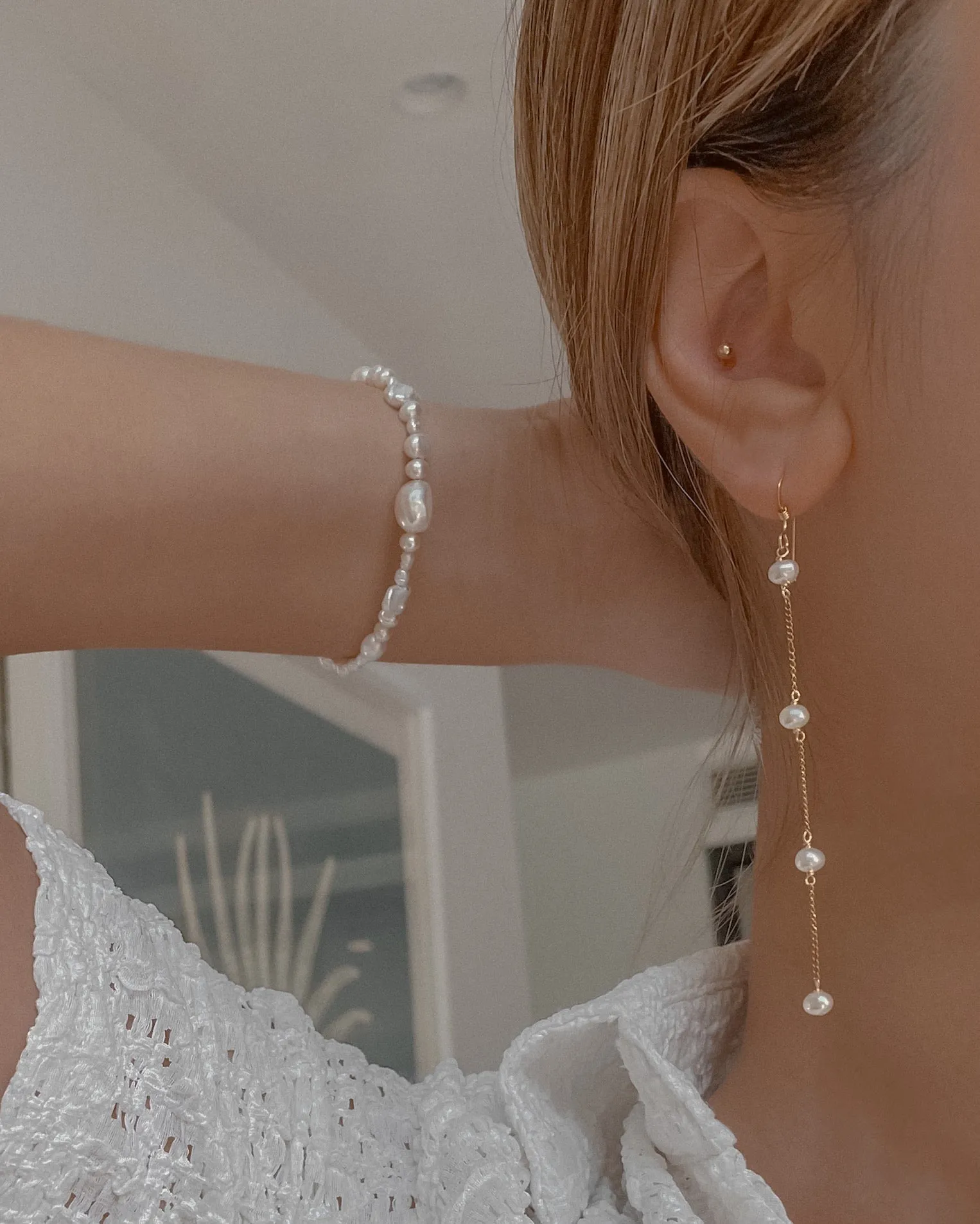 Francesca Pearl Drop Earrings sold by Midori Jewelry Co. product image thumbnail 4