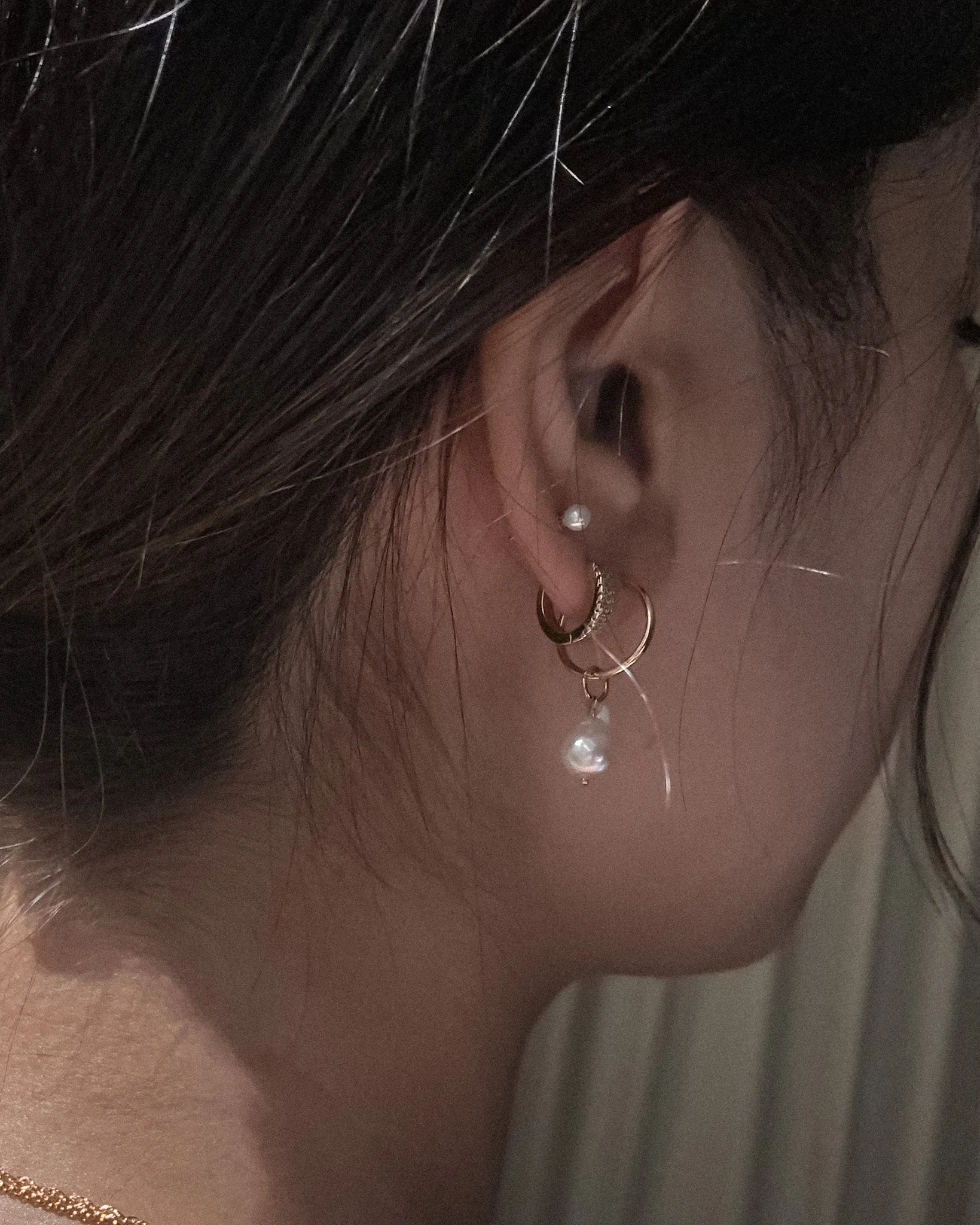 Medium Thin Infinity Hoops sold by Midori Jewelry Co. product image thumbnail 3