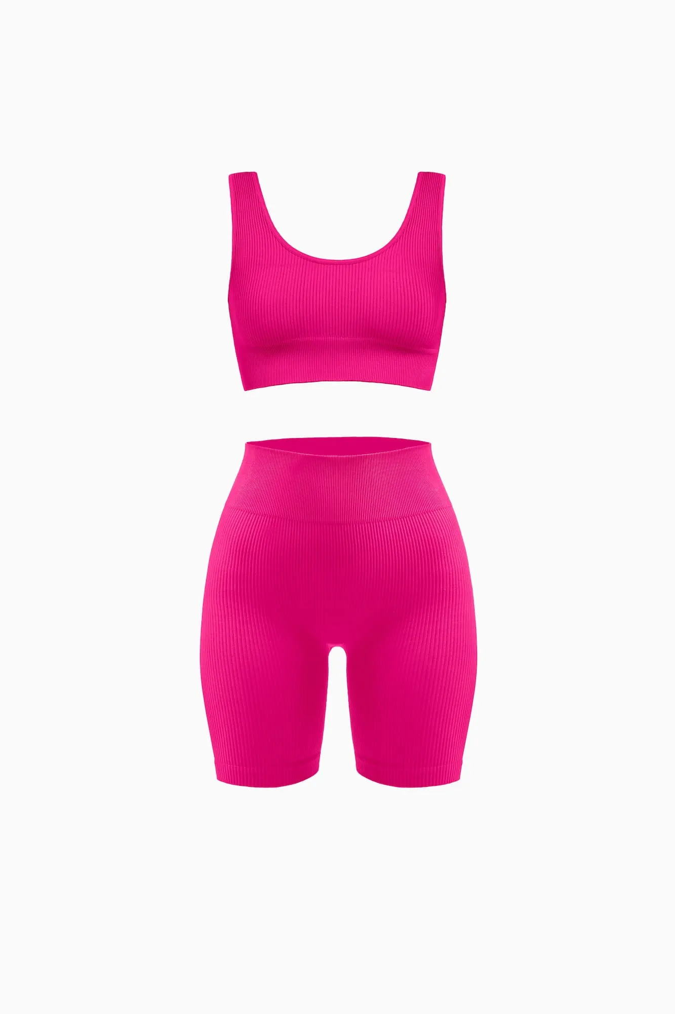 Ribbed Biker Shorts and Ribbed Scoop Neck Bra Set sold by Nuttch product image thumbnail 3