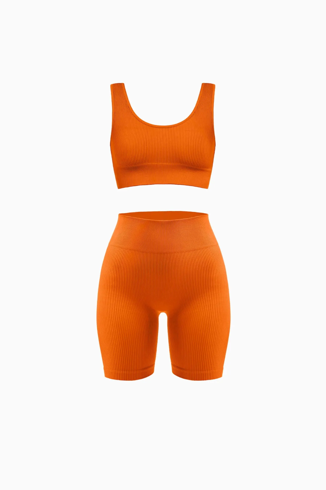 Ribbed Biker Shorts and Ribbed Scoop Neck Bra Set sold by Nuttch product image thumbnail 4