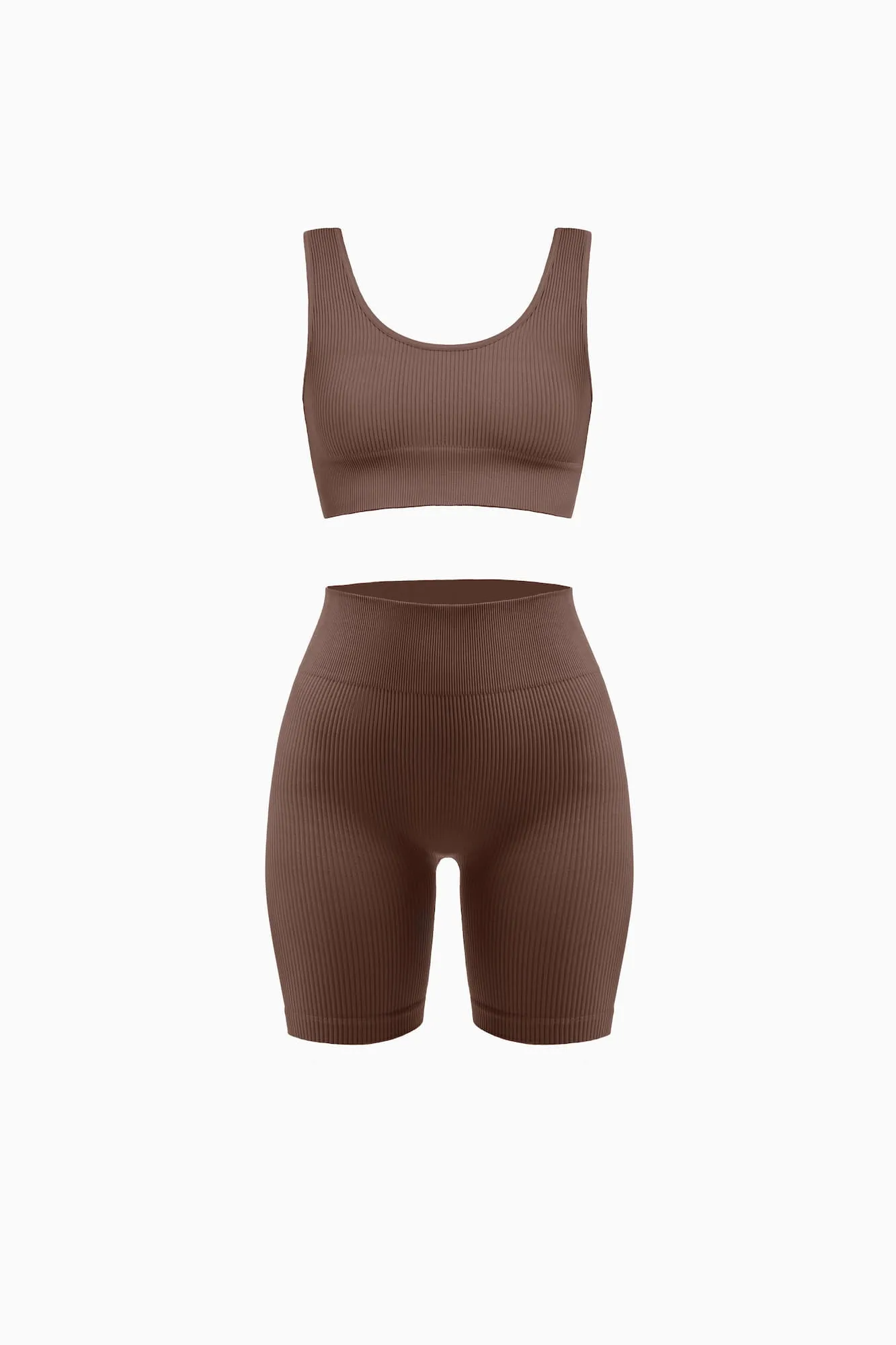 Ribbed Biker Shorts and Ribbed Scoop Neck Bra Set sold by Nuttch product image thumbnail 5
