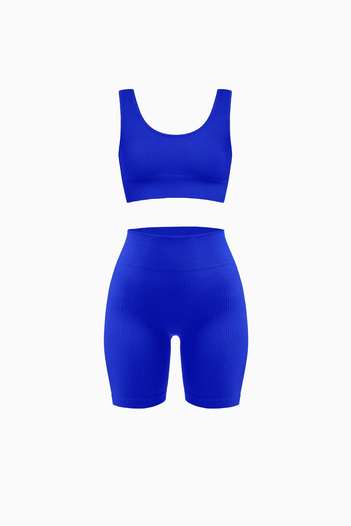 Ribbed Biker Shorts and Ribbed Scoop Neck Bra Set sold by Nuttch product image thumbnail 2