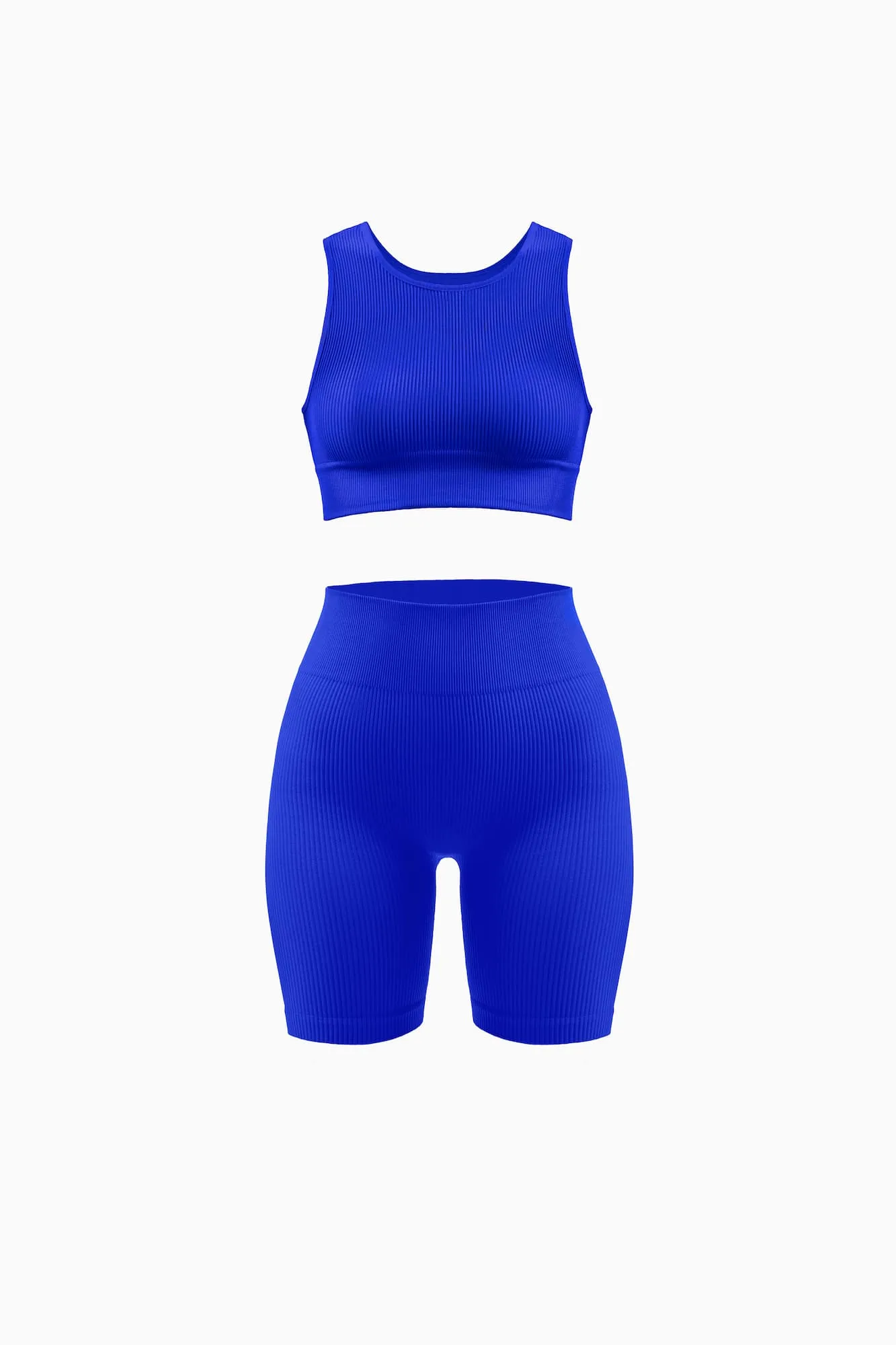 Ribbed Biker Shorts and Ribbed High Neck Bra Set sold by Nuttch product image thumbnail 2