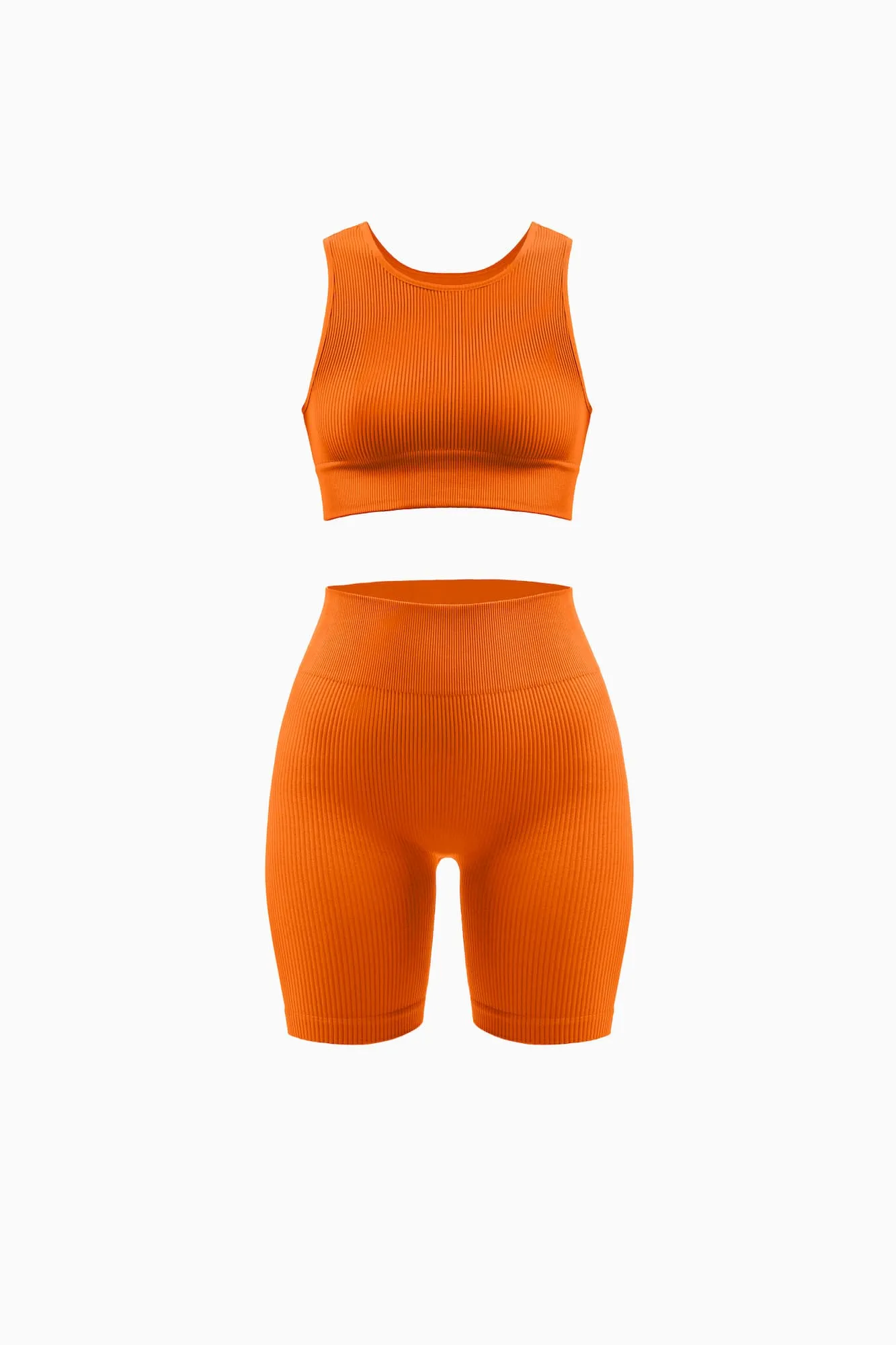 Ribbed Biker Shorts and Ribbed High Neck Bra Set sold by Nuttch product image thumbnail 4
