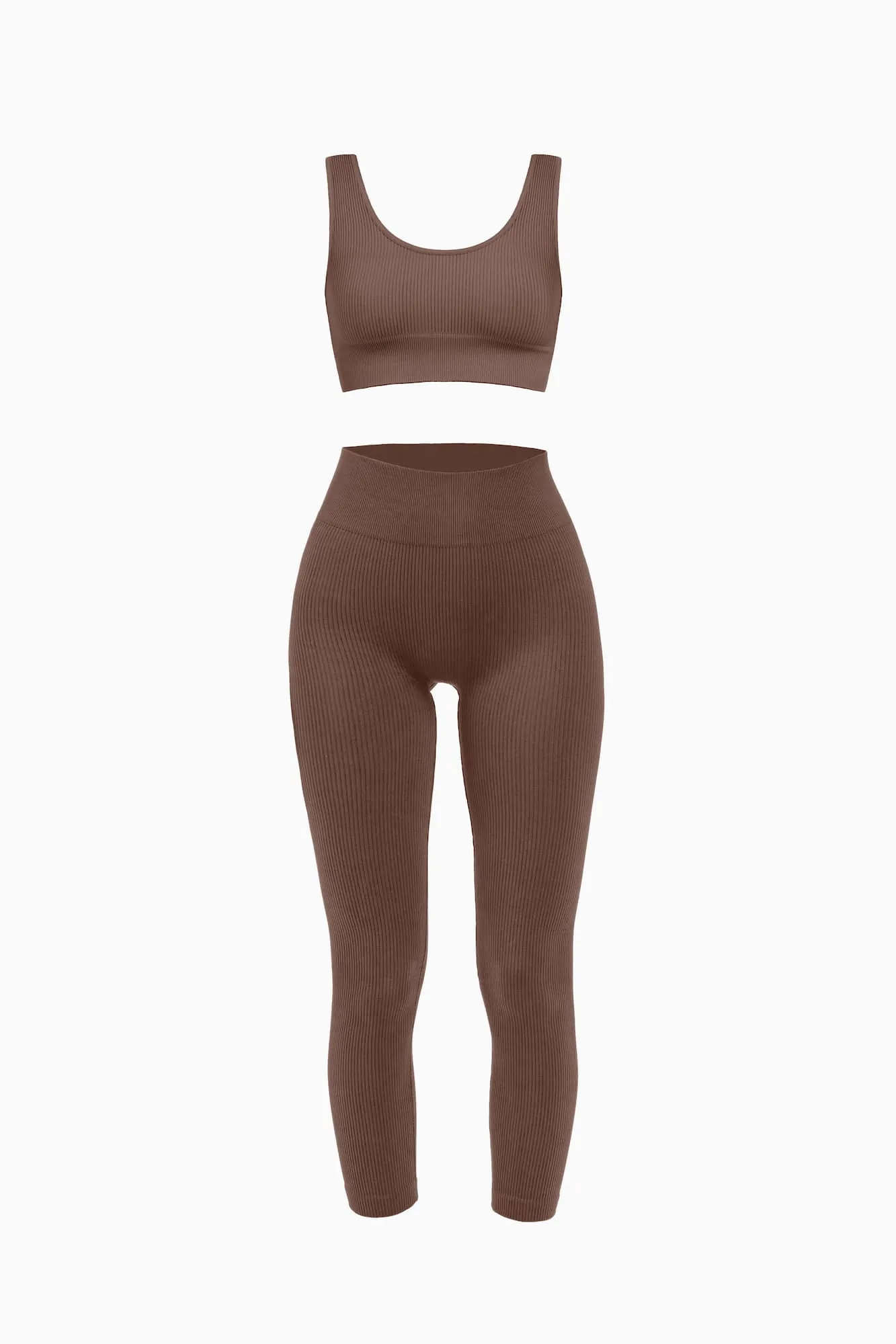 Ribbed Leggings and Ribbed Scoop Neck Bra Set sold by Nuttch product image thumbnail 5