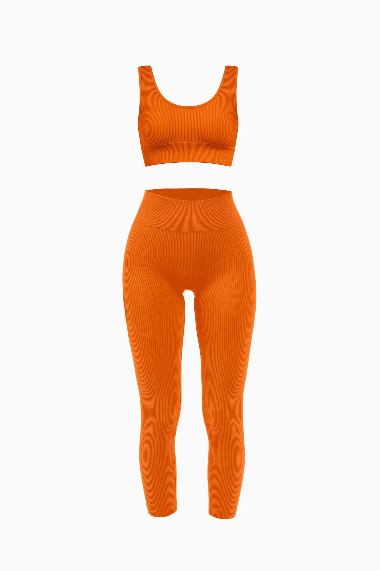 Ribbed Leggings and Ribbed Scoop Neck Bra Set sold by Nuttch product image thumbnail 4