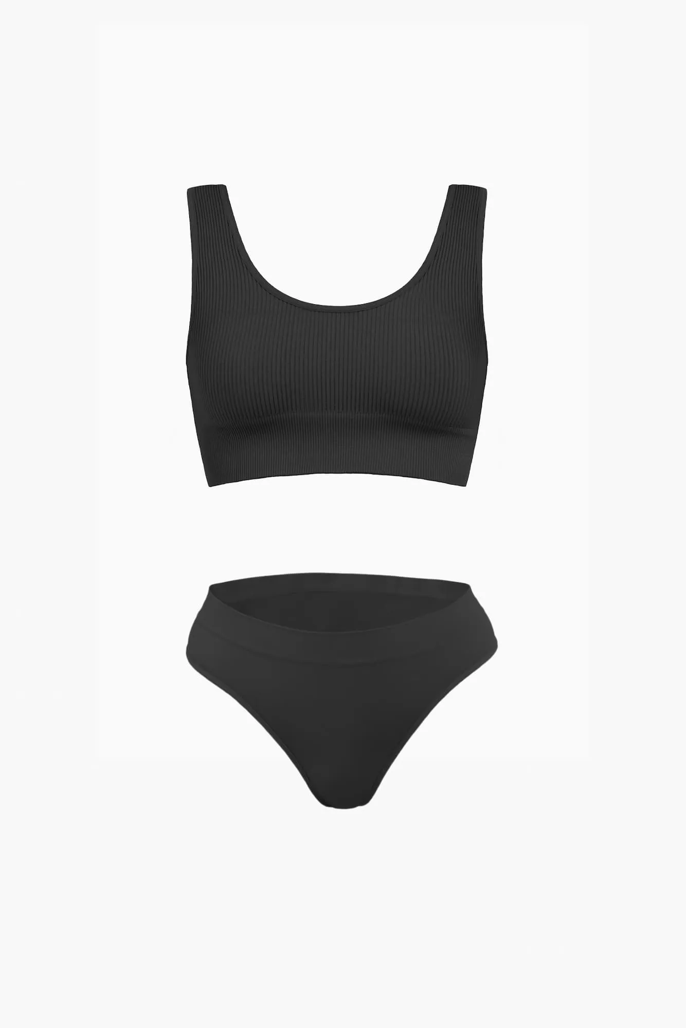 Thong & EcoRibb™ Scoop Neck Bra sold by Nuttch