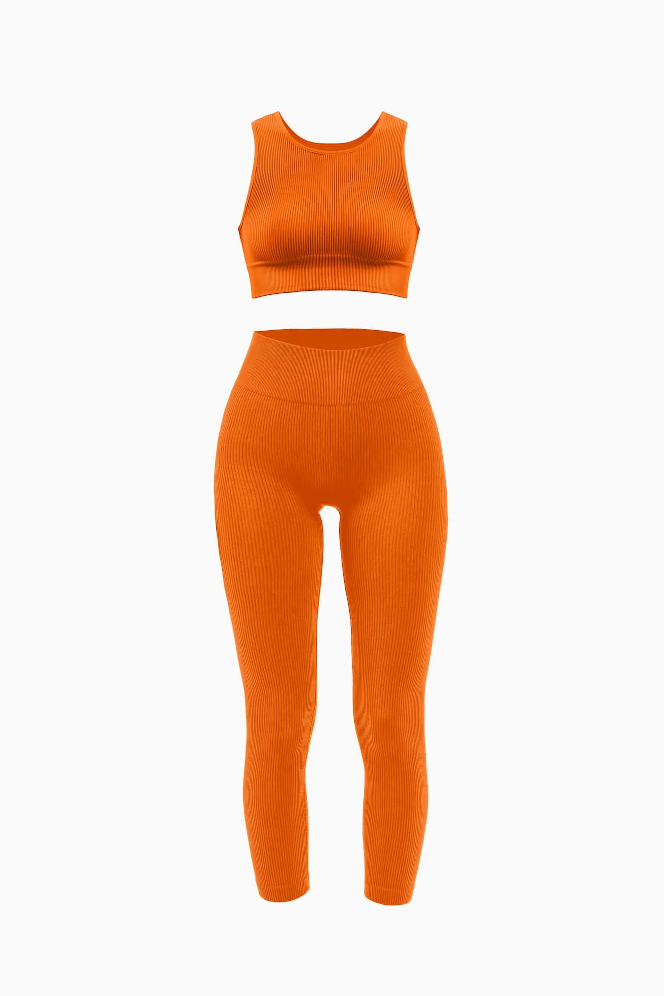 Ribbed Leggings and Ribbed High Neck Bra Set sold by Nuttch product image thumbnail 4