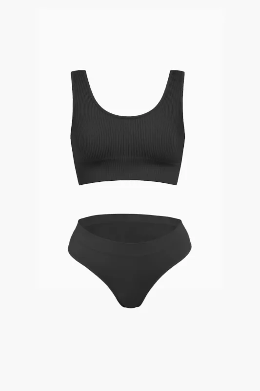 Cheecky Brief & EcoRibb™ Scoop Neck Bra sold by Nuttch