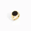 Black Onyx Octagon Signet Ring (Men's) / 9K and 18K Solid Gold sold by Nyrelle Jewelry