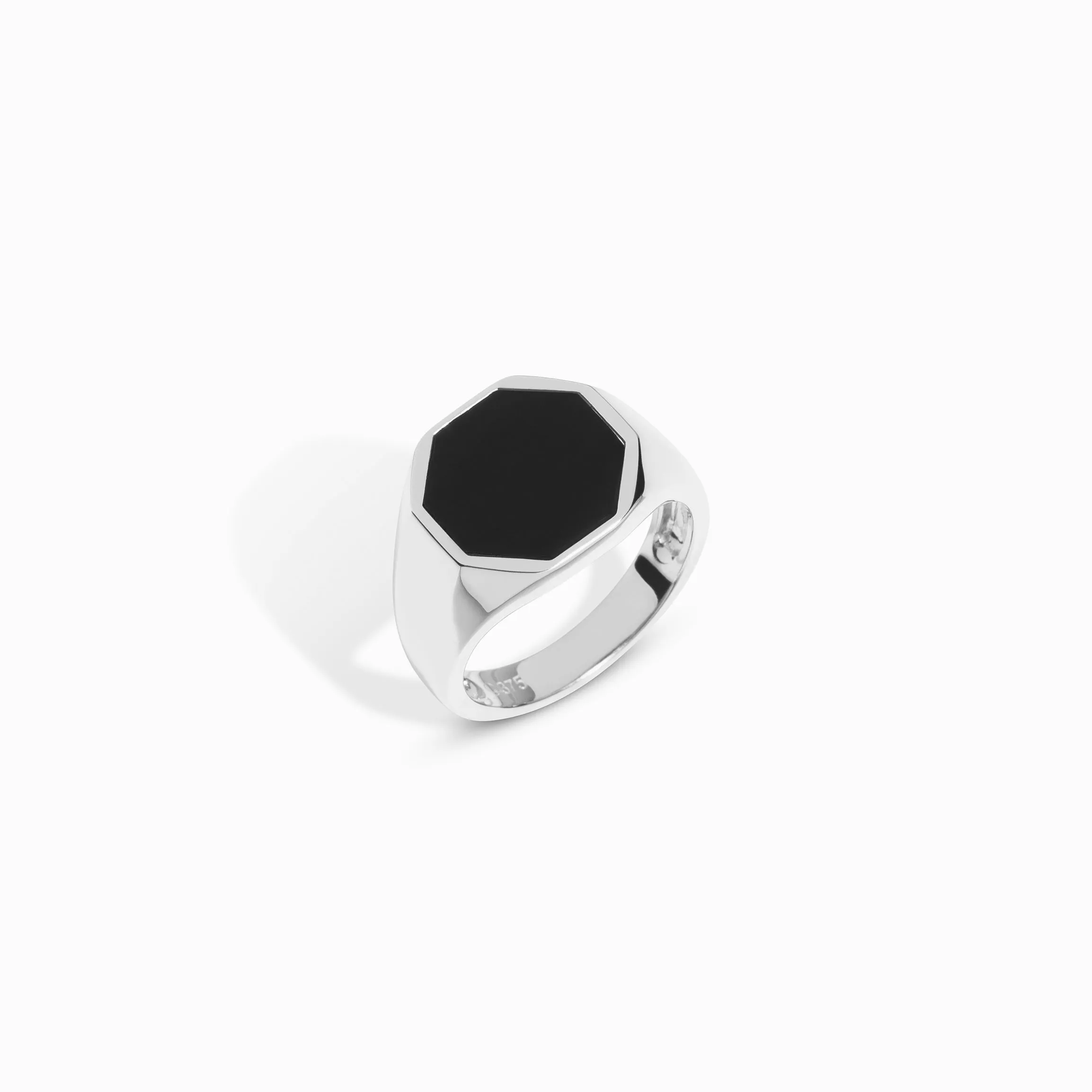Black Onyx Octagon Signet Ring (Men's) / 9K and 18K Solid Gold sold by Nyrelle Jewelry product image thumbnail 2