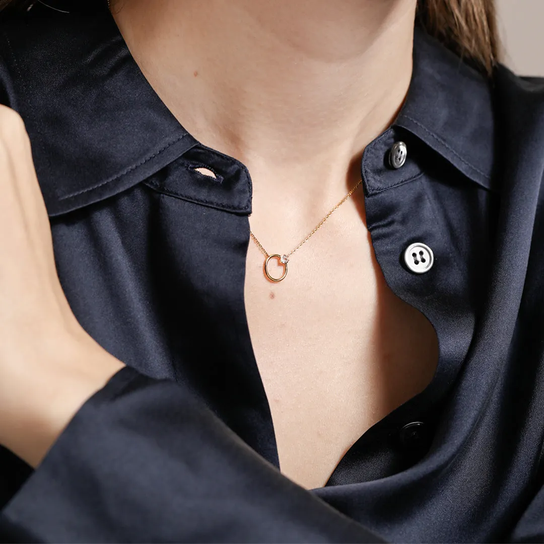 Heart Cut White Sapphire Necklace / Vermeil sold by Nyrelle Jewelry product image thumbnail 5