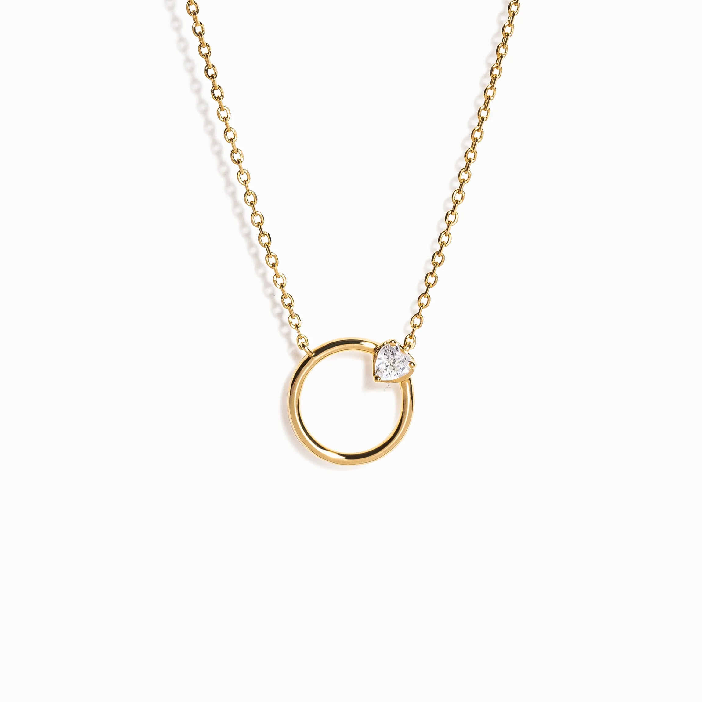 Heart Cut White Sapphire Necklace / Vermeil sold by Nyrelle Jewelry