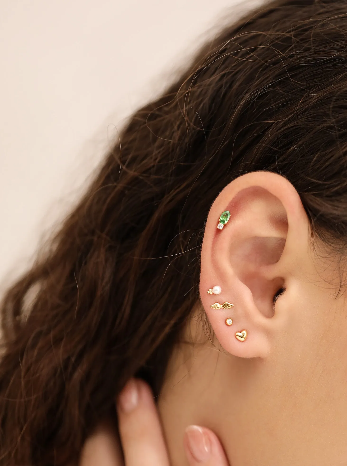 Heart Studs / 18K Solid Gold sold by Nyrelle Jewelry product image thumbnail 5