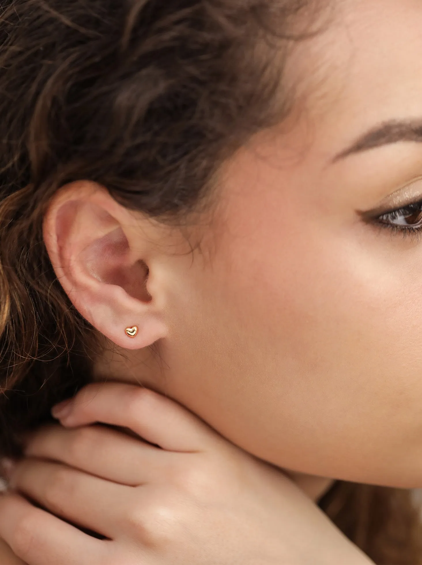 Heart Studs / 18K Solid Gold sold by Nyrelle Jewelry product image thumbnail 2