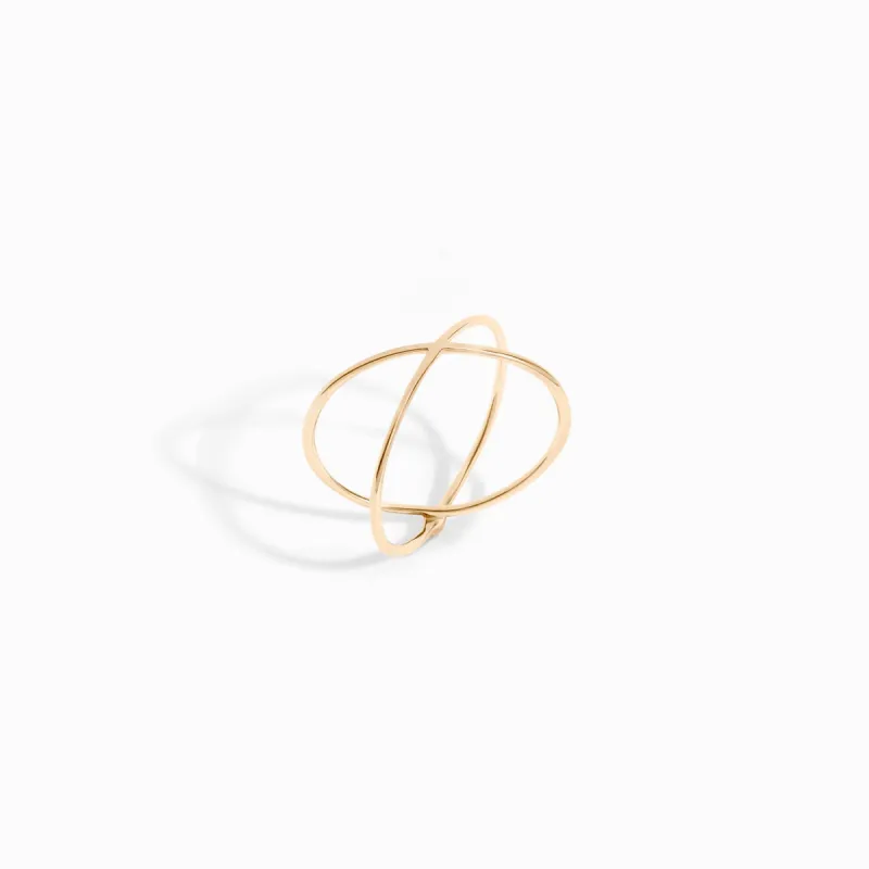 Criss Cross Ring / 9K and 18K Solid Gold sold by Nyrelle Jewelry
