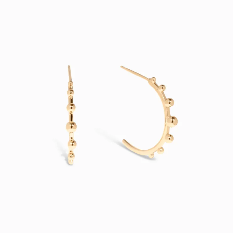 Beaded Half Hoop Earrings / Vermeil sold by Nyrelle Jewelry