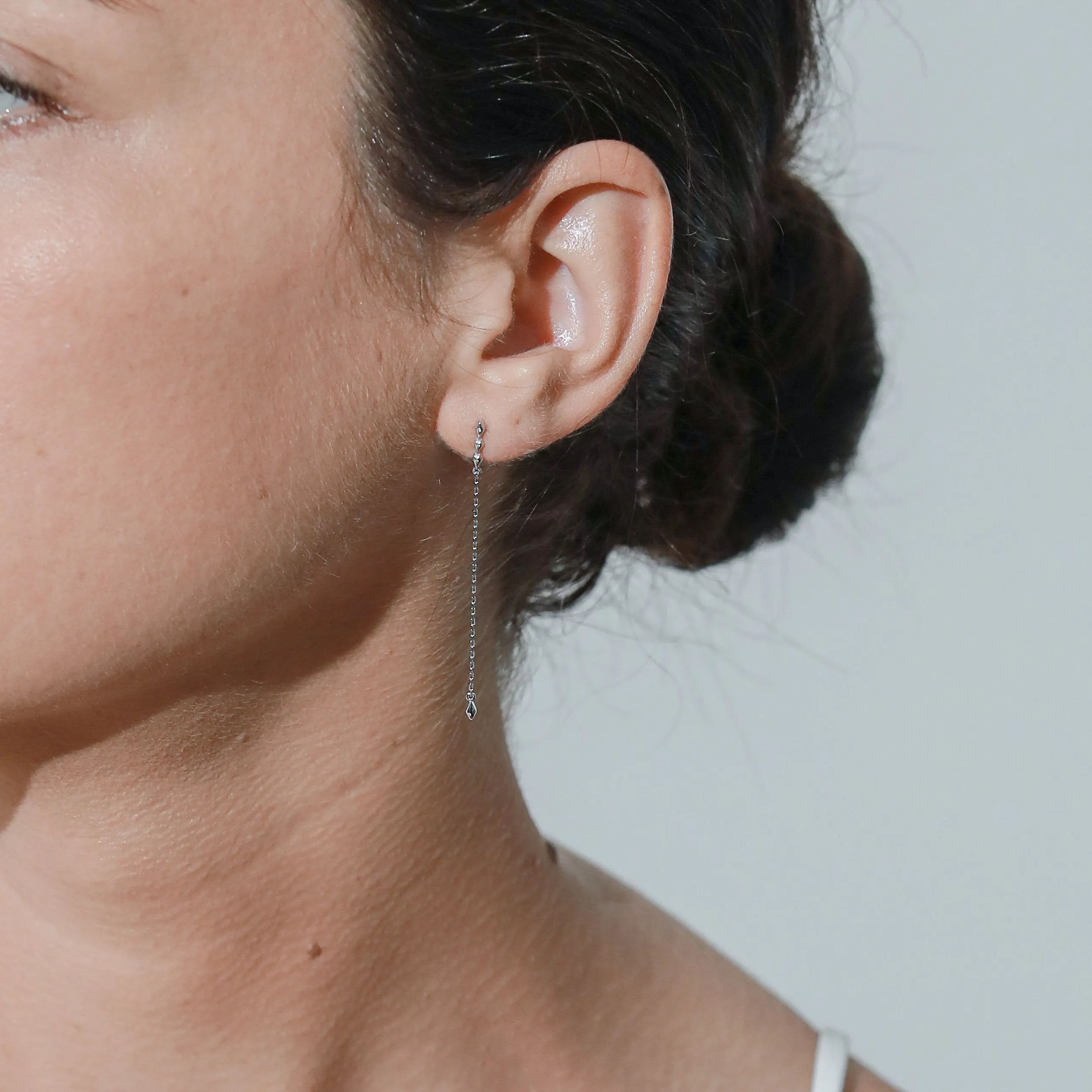 Studded Chain Drop Earrings / 9K and 18K Solid Gold sold by Nyrelle Jewelry product image thumbnail 5