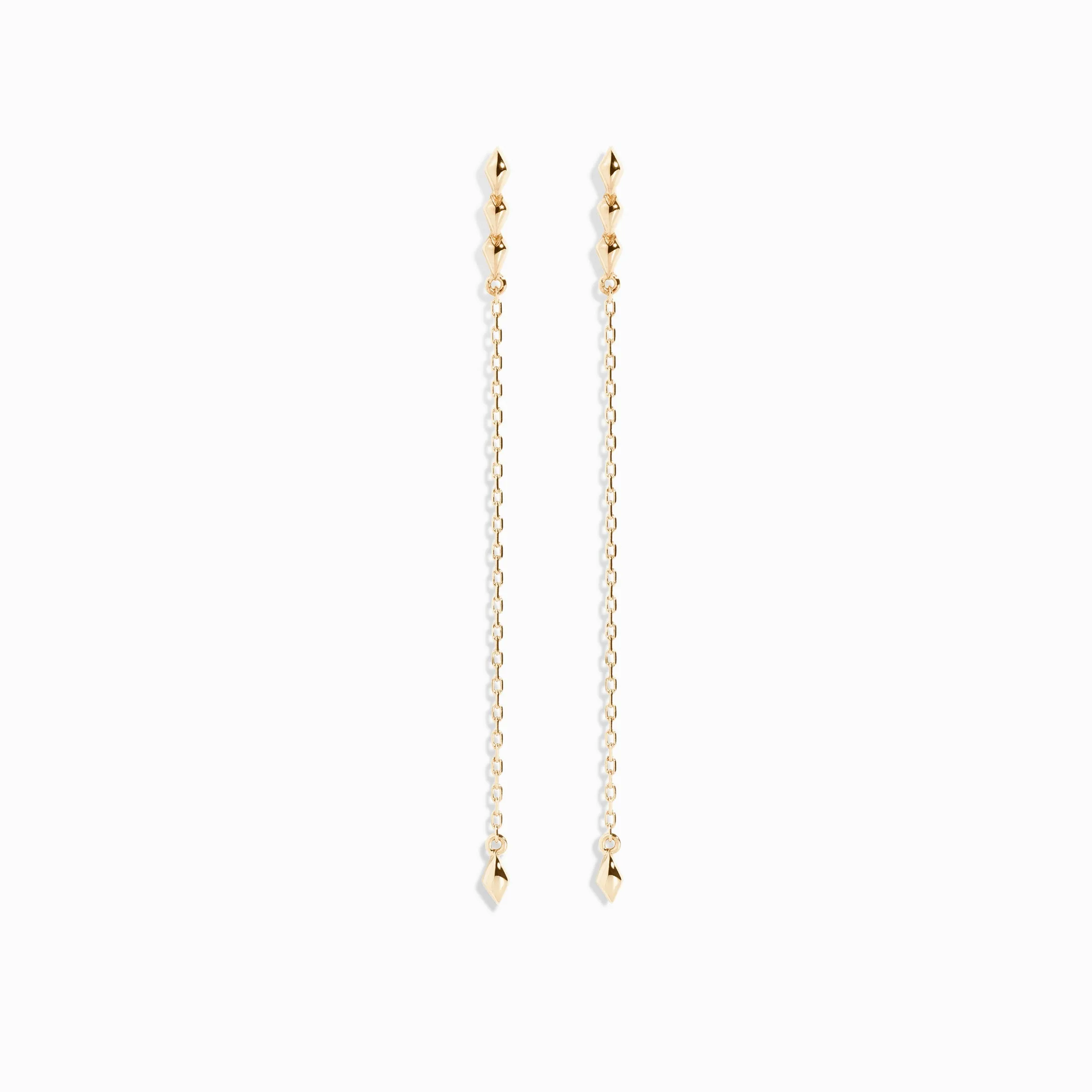 Studded Chain Drop Earrings / 9K and 18K Solid Gold sold by Nyrelle Jewelry