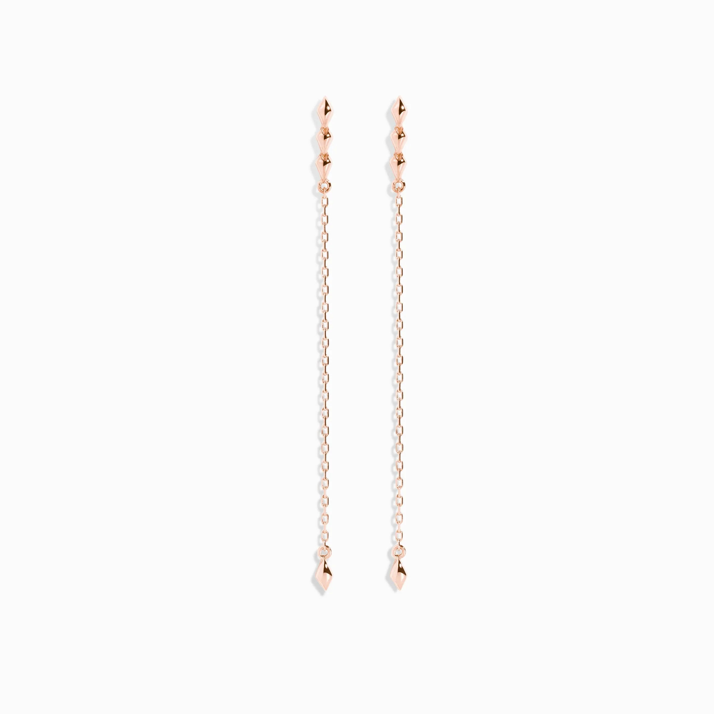 Studded Chain Drop Earrings / 9K and 18K Solid Gold sold by Nyrelle Jewelry product image thumbnail 3