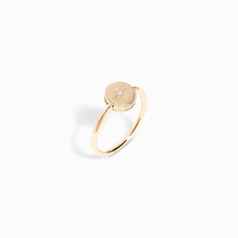 North Star Ring / 9K and 18K Solid Gold sold by Nyrelle Jewelry