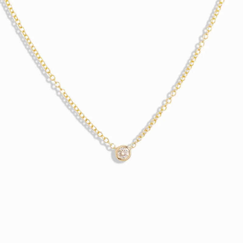 Premium Bezel Diamond Necklace - XL / 9K and 18K Solid Gold sold by Nyrelle Jewelry