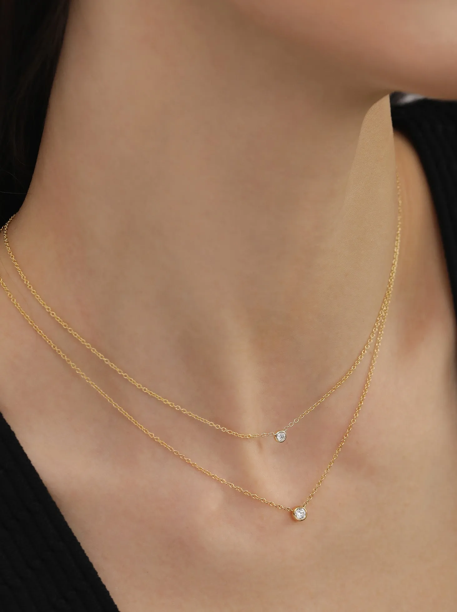 Premium Bezel Diamond Necklace - XL / 9K and 18K Solid Gold sold by Nyrelle Jewelry product image thumbnail 5