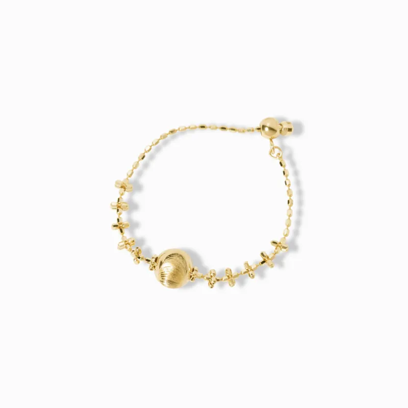 Gold Beaded Ball Ring / 18K Solid Gold sold by Nyrelle Jewelry