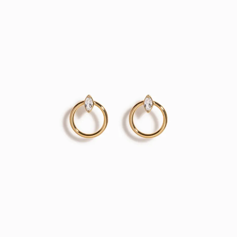 Marquise Cut White Sapphire Earrings / Vermeil sold by Nyrelle Jewelry
