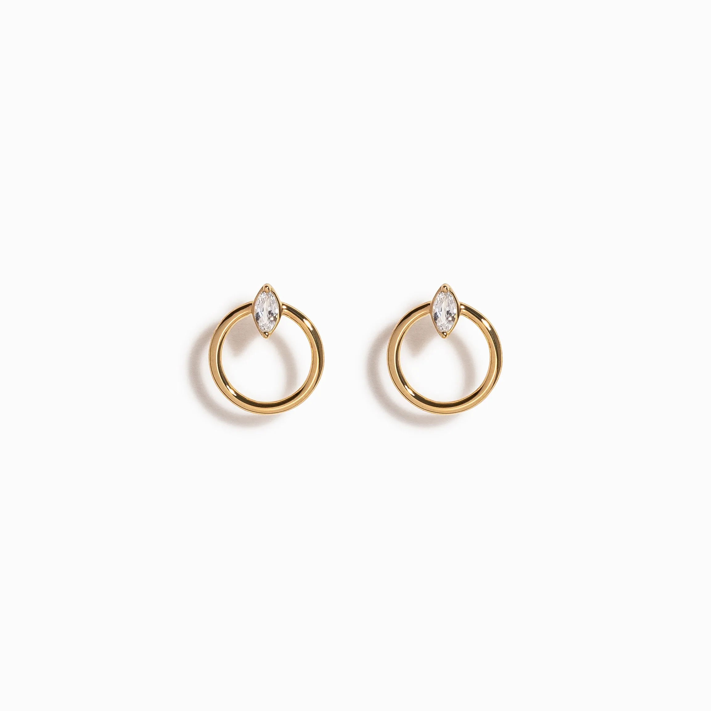 Marquise Cut White Sapphire Earrings / Vermeil sold by Nyrelle Jewelry